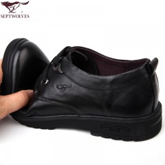 七匹狼 男鞋新款软皮头层牛皮防褶皱男士软底软面休闲真皮皮鞋