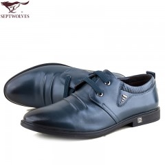 七匹狼 皮鞋新款休闲透气真皮英伦时尚潮鞋舒适头层牛皮男鞋子