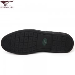 七匹狼 男鞋新款头层牛皮软底软面套脚时尚商务休闲男士皮鞋子