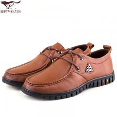 七匹狼 男鞋新款头层牛皮男士软真皮潮流时尚低帮鞋透气休闲皮鞋子