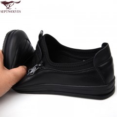 七匹狼 男鞋新款头层牛皮男士时尚春秋休闲套脚真皮皮鞋子