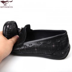 七匹狼 男鞋新款头层牛皮男士时尚潮流休闲套脚真皮软皮鞋子