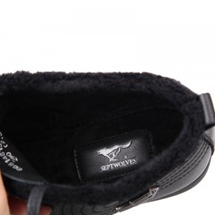 七匹狼 男鞋冬季新款毛绒内里时尚休闲保暖高帮系带男士皮棉鞋