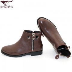 七匹狼 男鞋新款头层牛皮拉链商务正装高帮真皮男士皮鞋