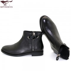 七匹狼 男鞋新款头层牛皮拉链商务正装高帮真皮男士皮鞋