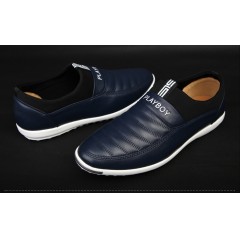 花花公子 男鞋时尚白色头层牛皮休闲皮鞋 男士真皮鞋子