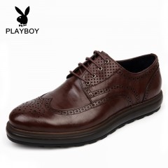 花花公子 男鞋布洛克雕花英伦时尚风格男士鞋软底软面舒适