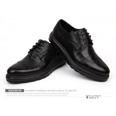 花花公子 男鞋布洛克雕花英伦时尚风格男士鞋软底软面舒适