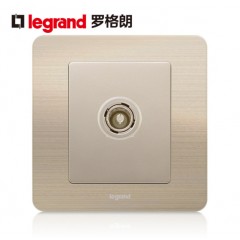 罗格朗 开关插座面板细金纹有线电视插座面板 闭路电视插座面板