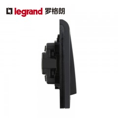罗格朗 黑色三开双控3开三位双控开关面板86型家用三联双控86型