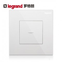 罗格朗 单开一开双控自动复位开关面板回弹家用电灯1开带LED灯单联