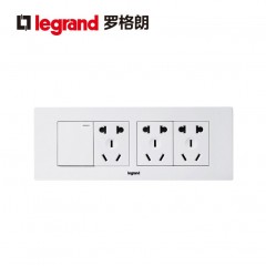 罗格朗 118型大盒四位单开双控+15孔 三位五孔一开1开双控开关面板