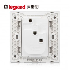 罗格朗 16a安带开关插座面板空调大功率电热水器一开三孔银色灰色