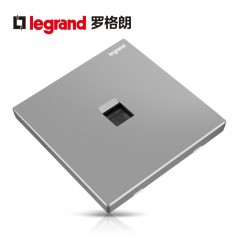 罗格朗 深砂银电话插座面板86型电话线插座语音插座面板银色