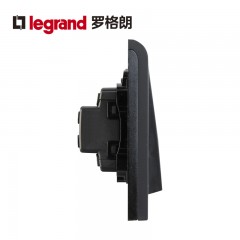 罗格朗 黑色四开双控4开四联面板家用四位电灯开关4联86型墙壁