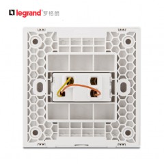 罗格朗 自动复位开关面板回弹电灯单开双控单联一开LED灯指示家用