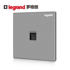 罗格朗 逸景银色家用深砂银电脑宽带网络网线插口网口插座面板灰色