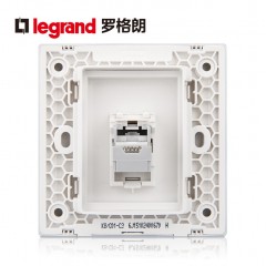 罗格朗 逸景银色家用深砂银电脑宽带网络网线插口网口插座面板灰色