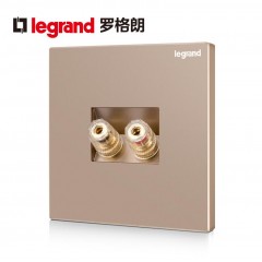 罗格朗 开关插座面板逸景玫瑰金一位音响二头接线音箱音频插86型
