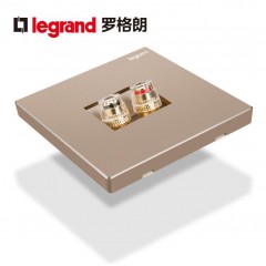 罗格朗 开关插座面板逸景玫瑰金一位音响二头接线音箱音频插86型