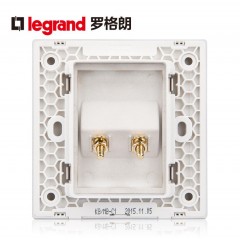 罗格朗 开关插座面板逸景玫瑰金一位音响二头接线音箱音频插86型