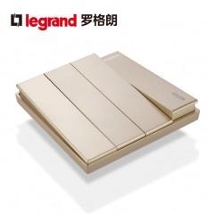 罗格朗 大面板开关家用四联双控4开四位四开双控开关86型米兰金