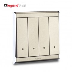 罗格朗 开关插座尚韵缎沙金 四位单极面板 四开单控荧光 香槟金