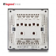 罗格朗 开关插座尚韵缎沙金 四位单极面板 四开单控荧光 香槟金