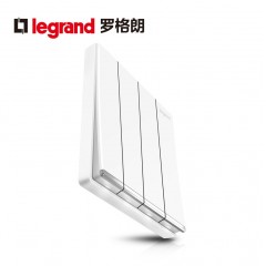 罗格朗 逸景四开双控带LED灯4开四联双控面板家用四位电灯开关插座