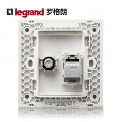 罗格朗 电脑电视插座二合一网口网线网络和有线组合面板闭路线