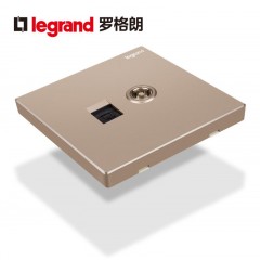 罗格朗 电视电脑插座开关网线有线TV闭路网络面板逸景玫瑰金