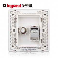 罗格朗 电视电脑插座开关网线有线TV闭路网络面板逸景玫瑰金