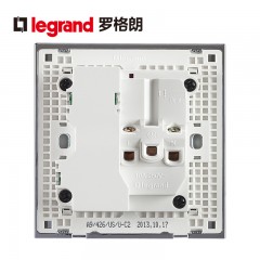 罗格朗 A9缎沙金五孔带USB开关插座面板86型墙壁充电双口家用 HE25/10USL-C2