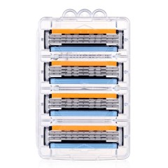 吉列 威锋3系剃须刀头4片 gillette感应通用刀片3层威风进口