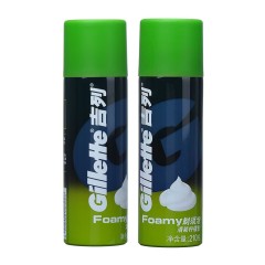 吉列 清新柠檬剃须泡沫210g三瓶 男用手动刮胡泡末膏