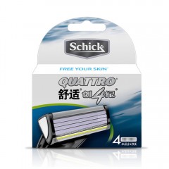 Schick/舒适 创四纪剃须刀架专用刀片4片 4层刀头护网