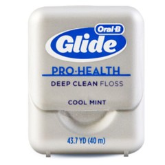 欧乐B 劲爽深洁牙线40米 glide舒适纤维薄荷扁细牙线