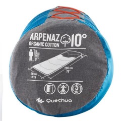 迪卡侬 ARPENAZ 10° COTTON野营加宽棉睡袋自驾游睡袋可拼接睡袋