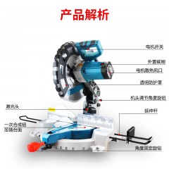 博大 14寸355大型切割机锯铝机界铝机斜断锯大功率带激光斜切割锯 M1-355