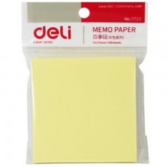 得力 便签纸 7733 百事贴便条纸记事贴 100张 76*76mm黄色