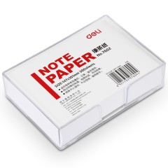 得力 7601 便签纸 便条纸 空白记录纸 带水晶盒 107mm*96mm大号