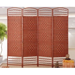 国产 纯手工藤草编实木屏风餐厅酒店屏风隔断玄关门幼儿园屏风儿童屏风120*40cm/扇