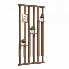 现代简约实木客厅餐厅玄关隔断屏风顶天立地装饰风水镂空储物座屏