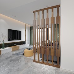 国产 现代实木镂空简约玄关隔断屏风顶天立地入户格栅干湿分区客厅座屏