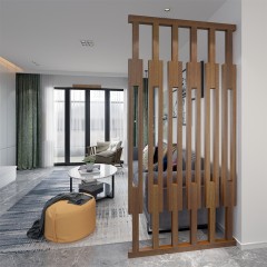 国产 现代实木镂空简约玄关隔断屏风顶天立地入户格栅干湿分区客厅座屏