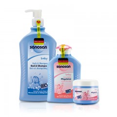 哈罗闪 婴儿净润礼盒3件套婴儿洗护用品新生儿宝宝洗护套装