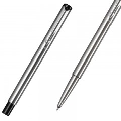 Parker/派克 威雅钢杆白夹宝珠笔学生练字商务办公便签字笔 原装进口