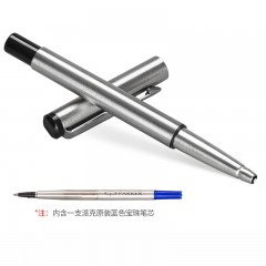 Parker/派克 威雅钢杆白夹宝珠笔学生练字商务办公便签字笔 原装进口
