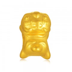 中国黄金  黄金转运珠0.75g萌趣趴趴虎足金吊坠串珠珠宝首饰