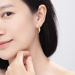 明牌珠宝 黄金耳钉 足金2.41g耳钉天使之翼翅膀星星AFH0104